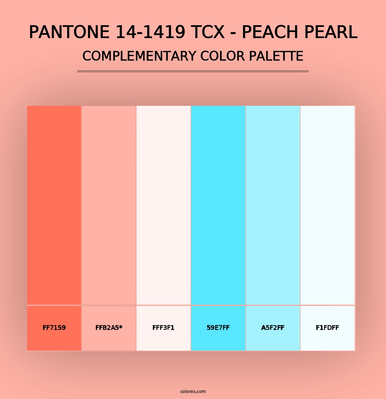 PANTONE 14-1419 TCX - Peach Pearl - Complementary Color Palette