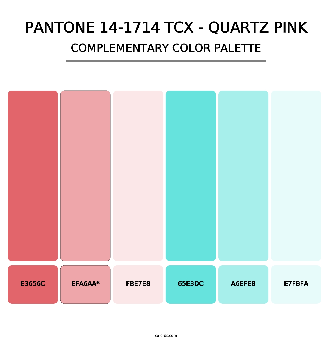 PANTONE 14-1714 TCX - Quartz Pink - Complementary Color Palette