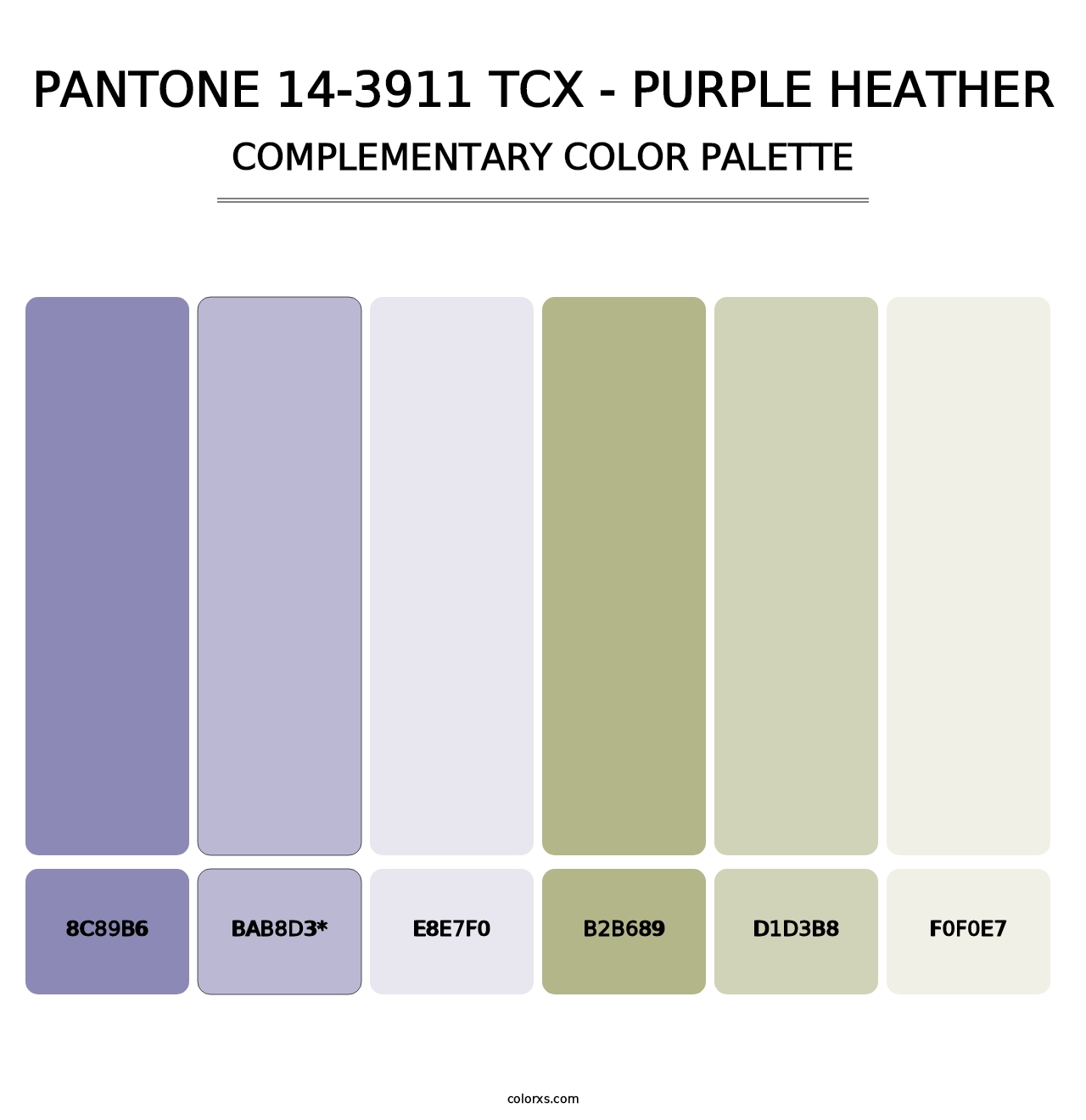 PANTONE 14-3911 TCX - Purple Heather - Complementary Color Palette