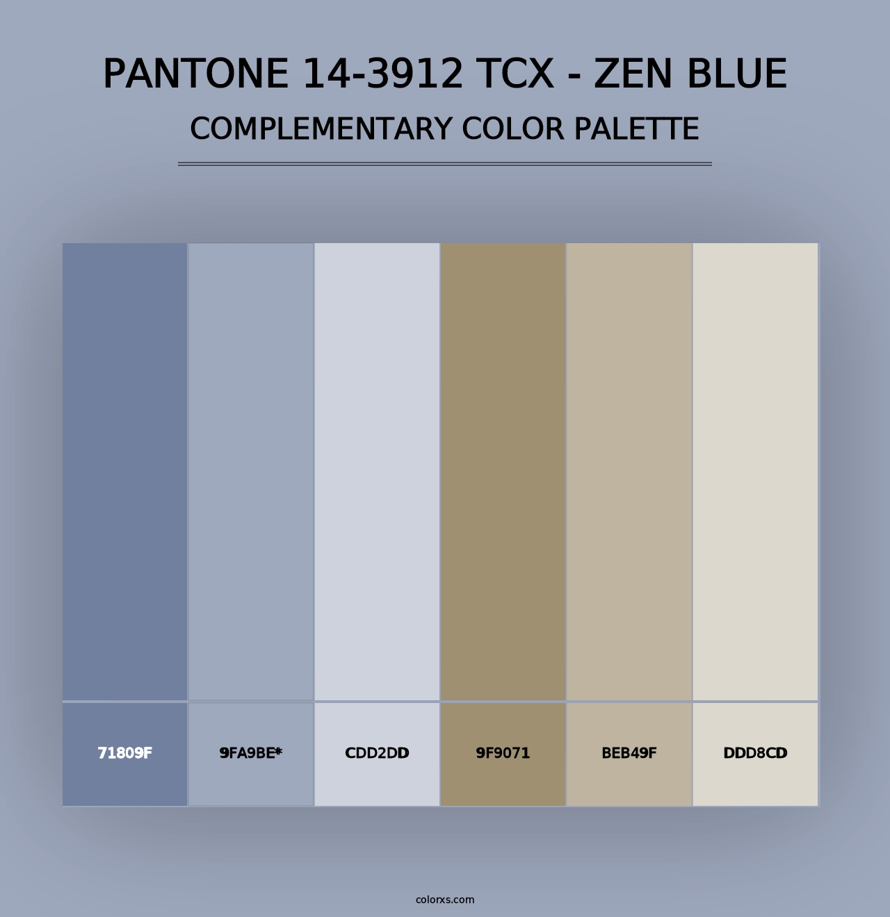 PANTONE 14-3912 TCX - Zen Blue - Complementary Color Palette