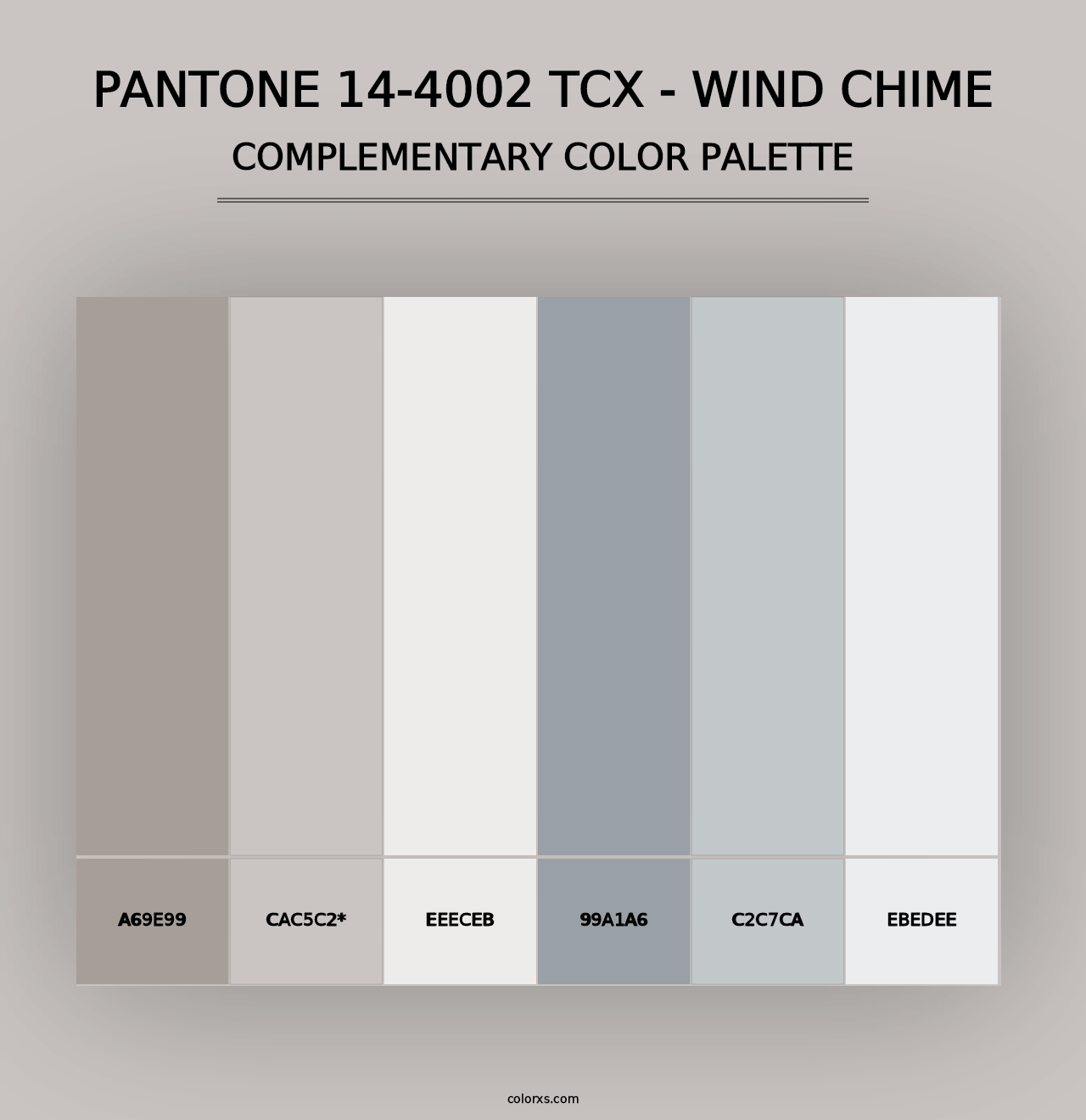 PANTONE 14-4002 TCX - Wind Chime - Complementary Color Palette