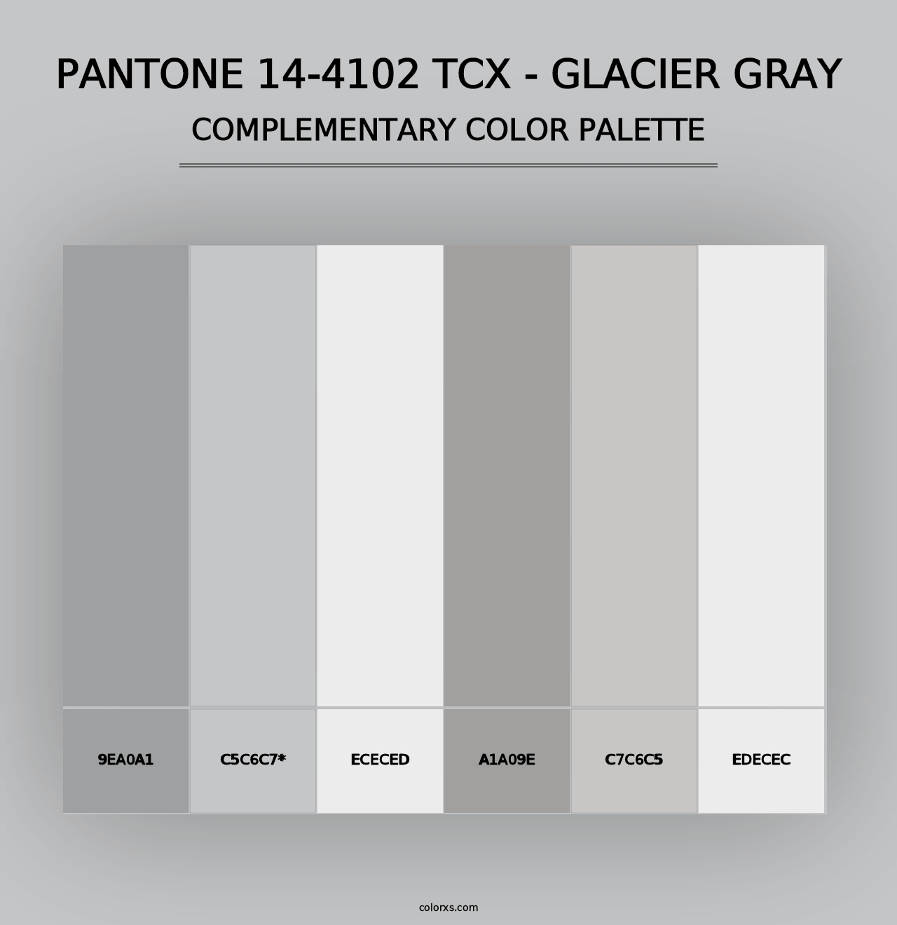 PANTONE 14-4102 TCX - Glacier Gray - Complementary Color Palette