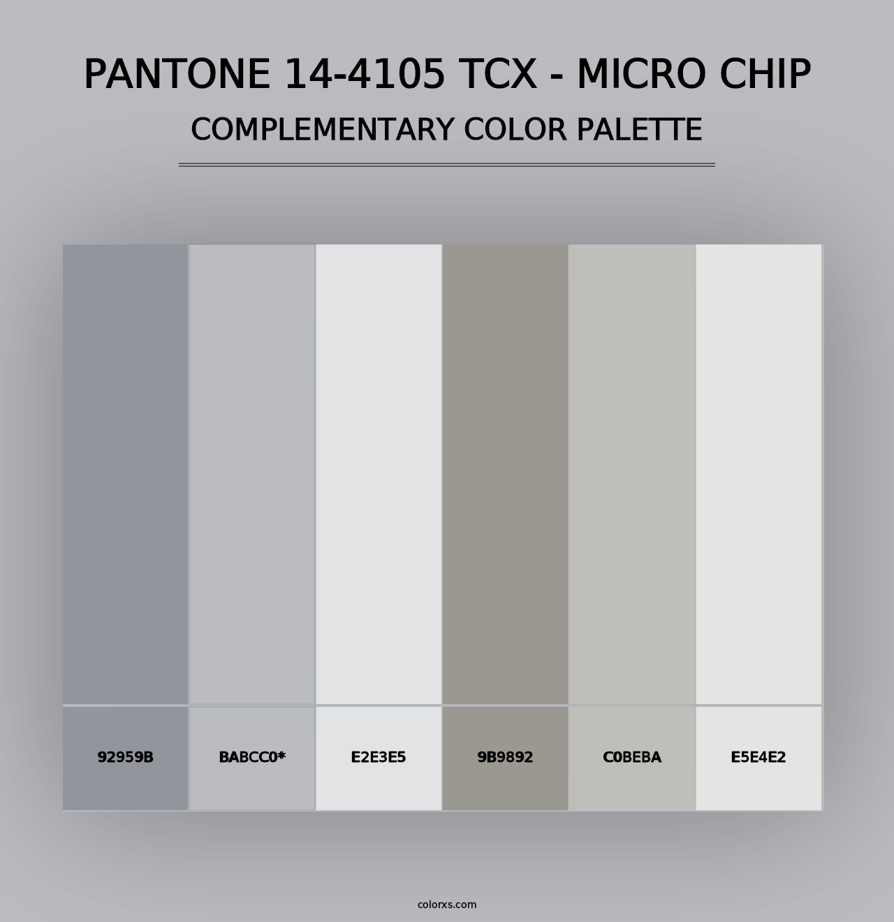 PANTONE 14-4105 TCX - Micro Chip - Complementary Color Palette