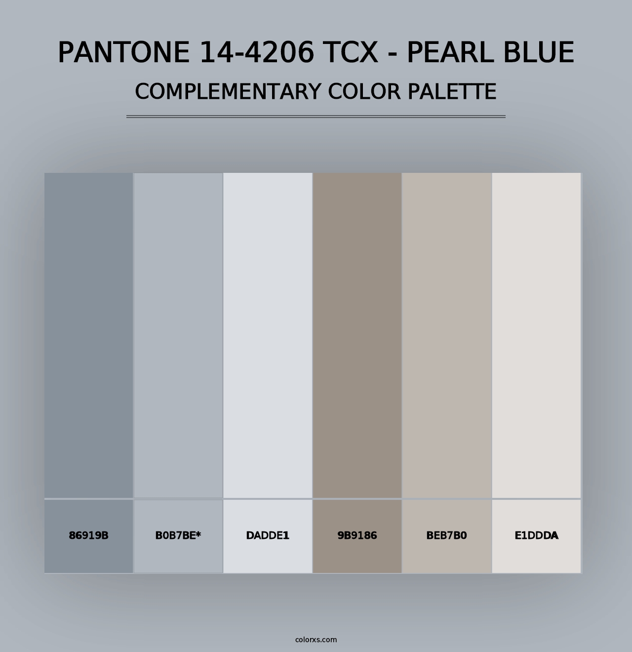 PANTONE 14-4206 TCX - Pearl Blue - Complementary Color Palette