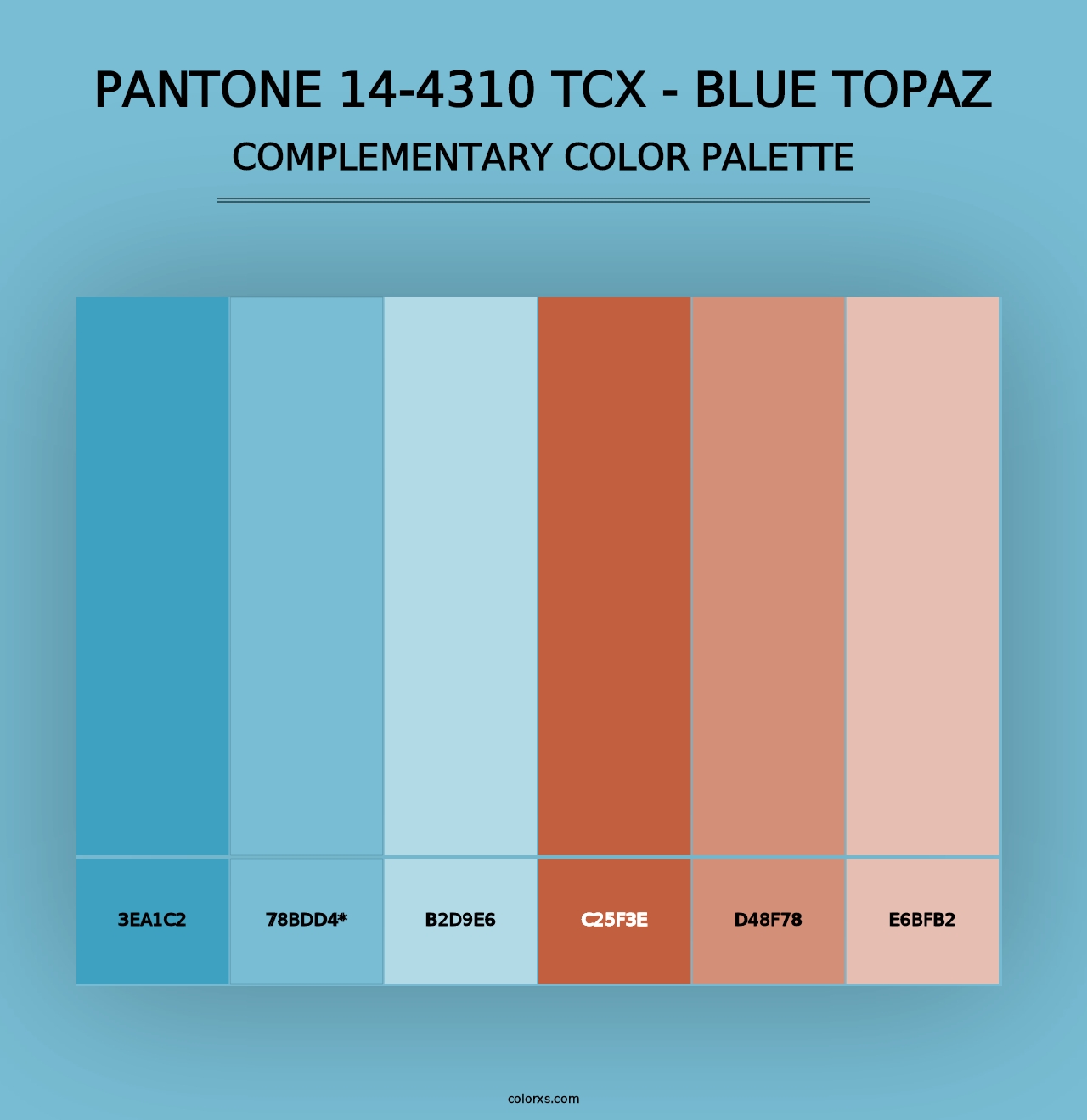 PANTONE 14-4310 TCX - Blue Topaz - Complementary Color Palette