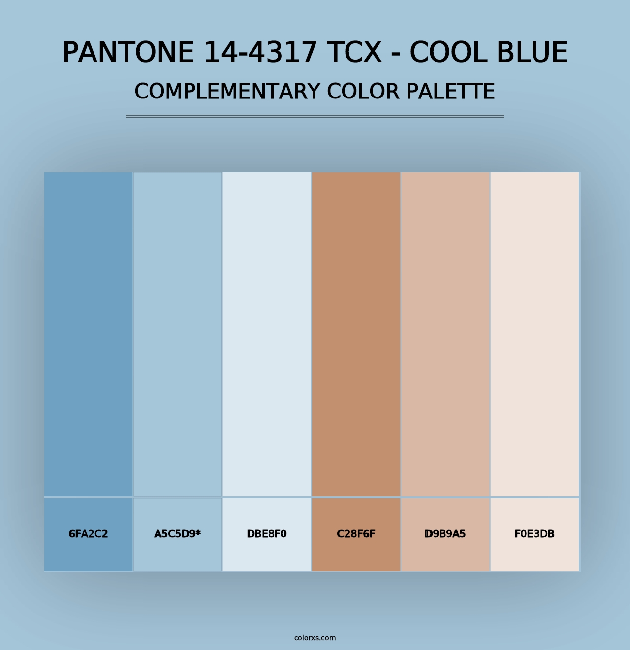 PANTONE 14-4317 TCX - Cool Blue - Complementary Color Palette