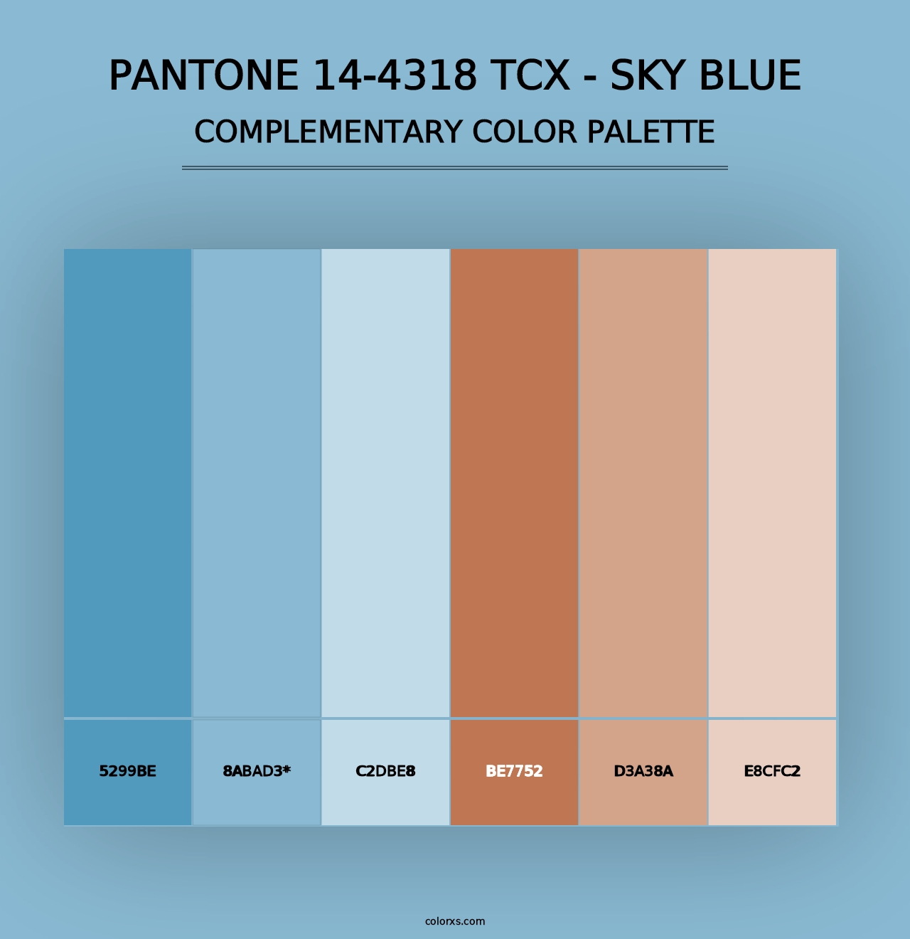 PANTONE 14-4318 TCX - Sky Blue - Complementary Color Palette