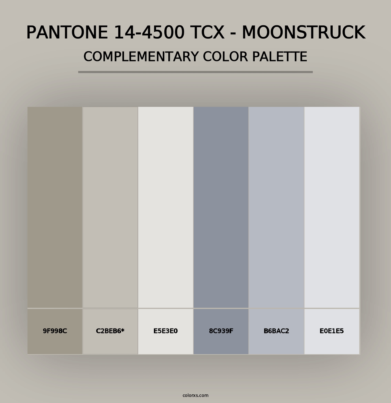 PANTONE 14-4500 TCX - Moonstruck - Complementary Color Palette