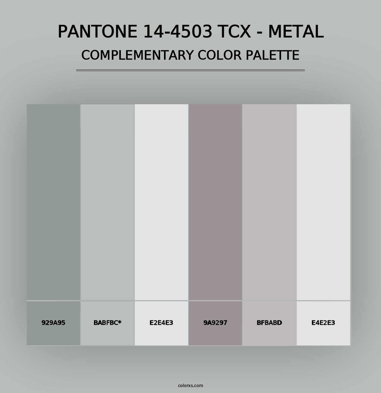 PANTONE 14-4503 TCX - Metal - Complementary Color Palette