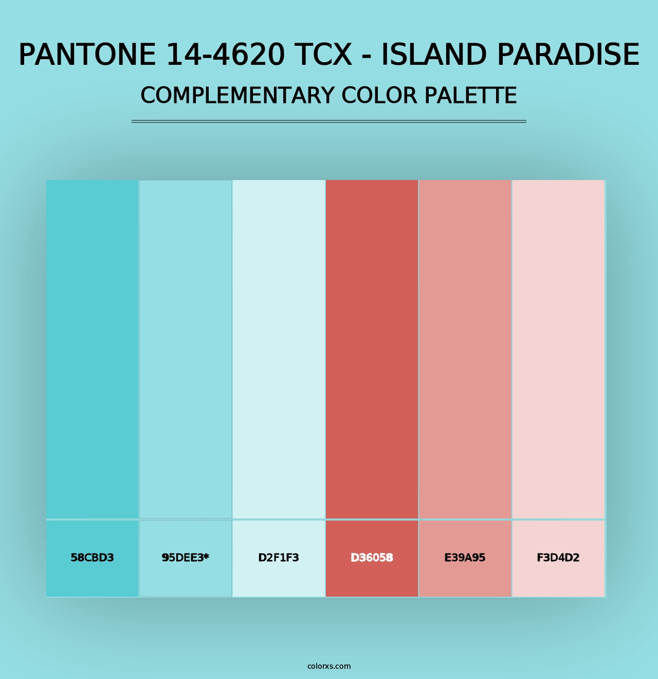 PANTONE 14-4620 TCX - Island Paradise - Complementary Color Palette