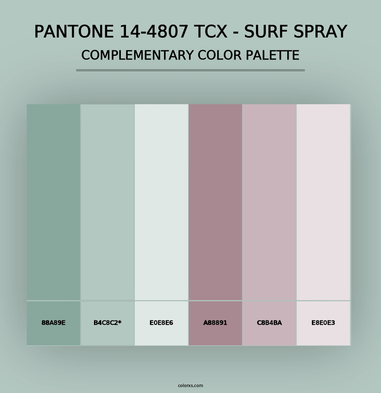 PANTONE 14-4807 TCX - Surf Spray - Complementary Color Palette