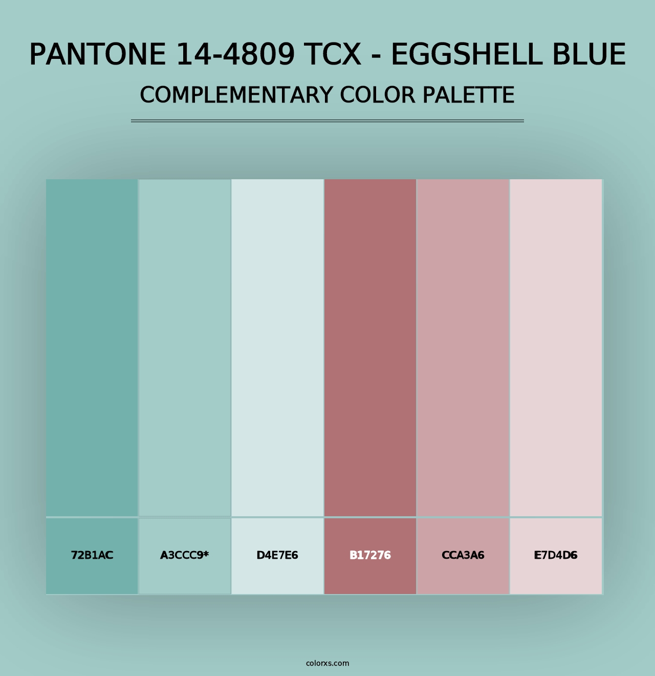 PANTONE 14-4809 TCX - Eggshell Blue - Complementary Color Palette