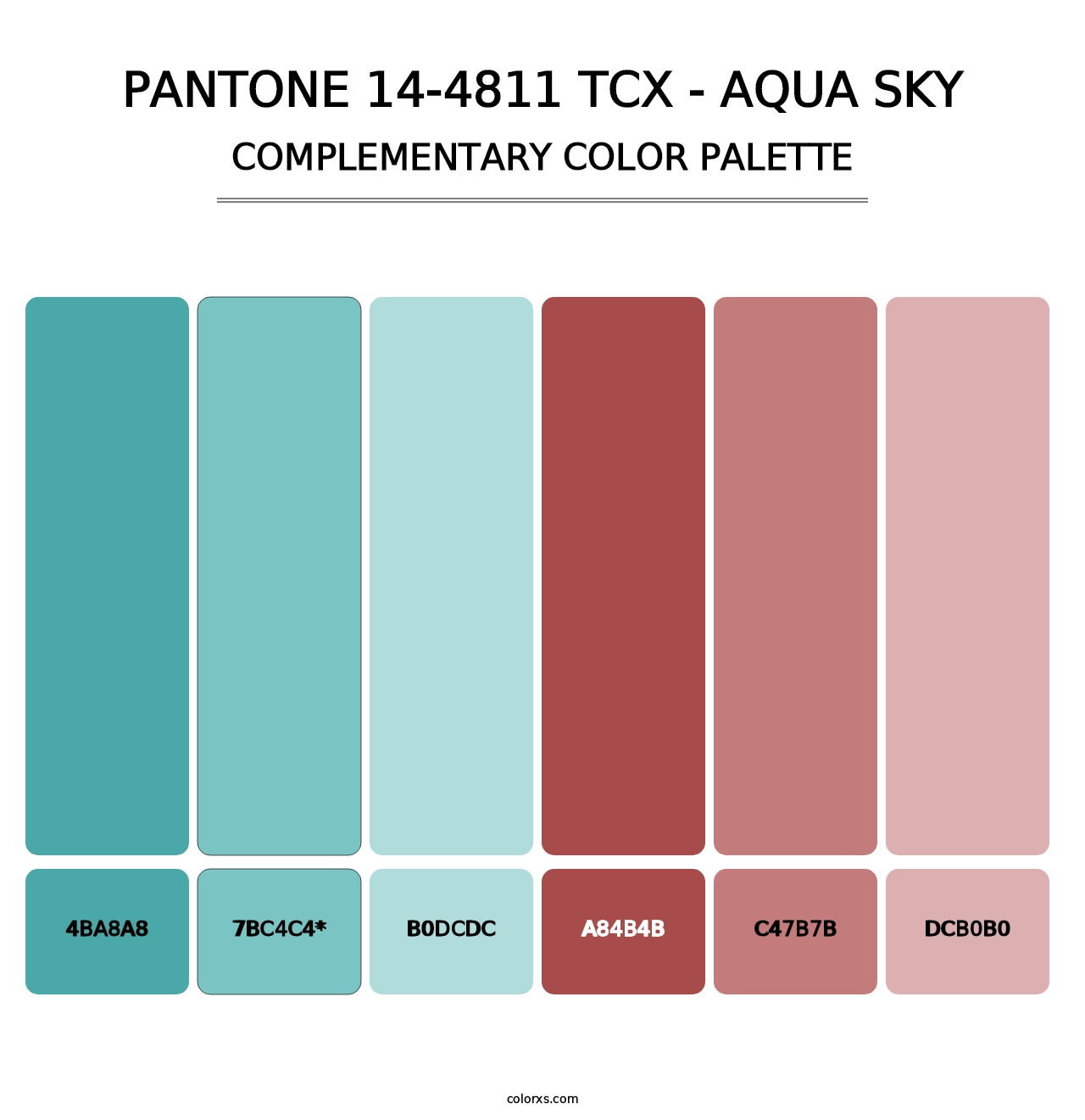 PANTONE 14-4811 TCX - Aqua Sky - Complementary Color Palette