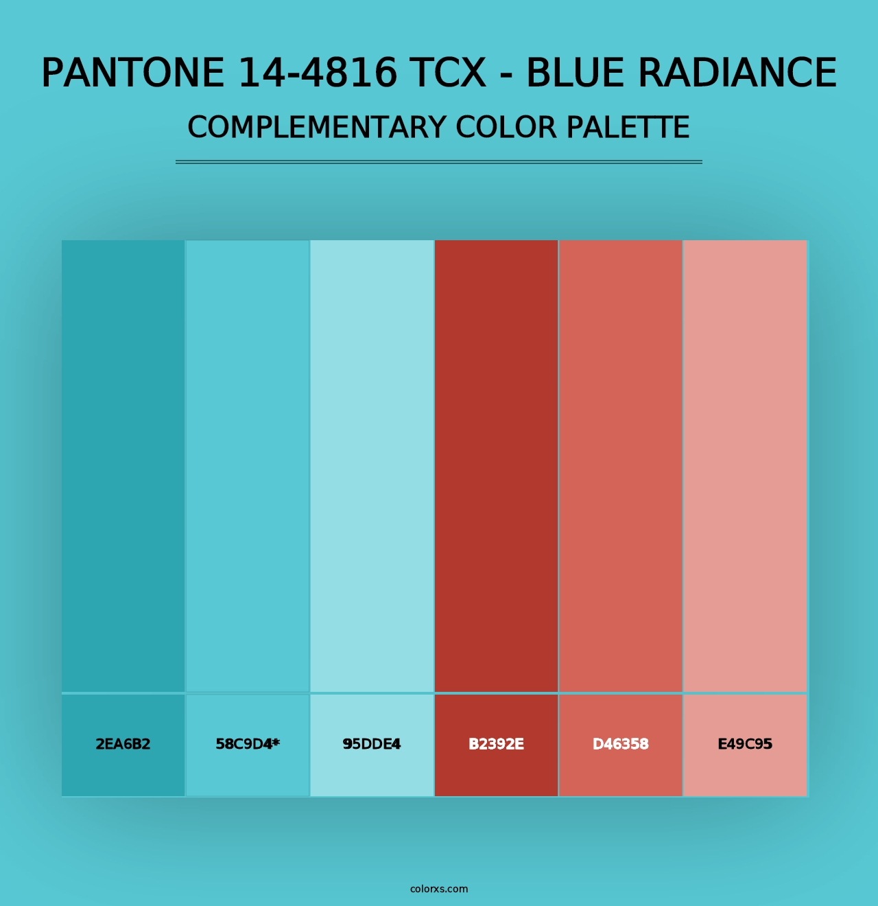 PANTONE 14-4816 TCX - Blue Radiance - Complementary Color Palette