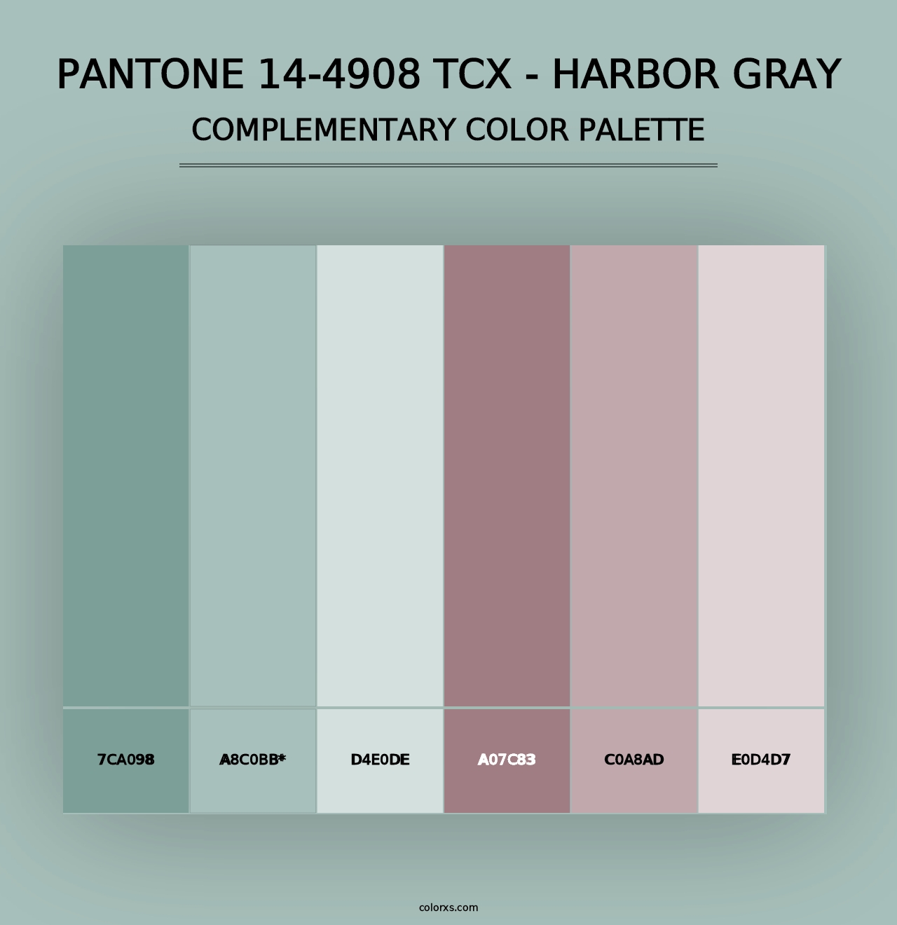 PANTONE 14-4908 TCX - Harbor Gray - Complementary Color Palette