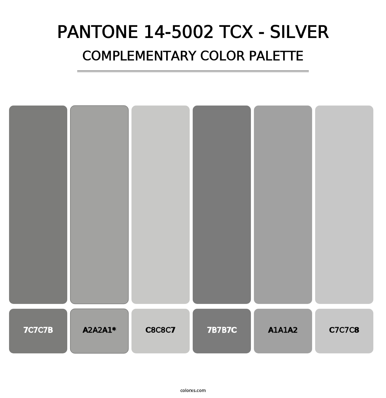 PANTONE 14-5002 TCX - Silver - Complementary Color Palette