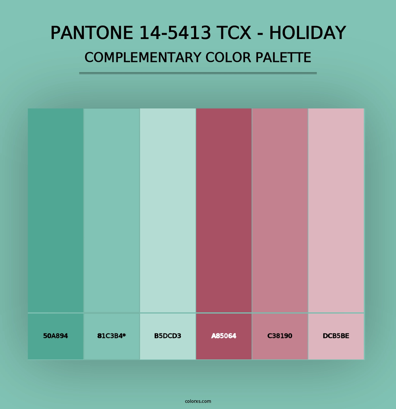 PANTONE 14-5413 TCX - Holiday - Complementary Color Palette