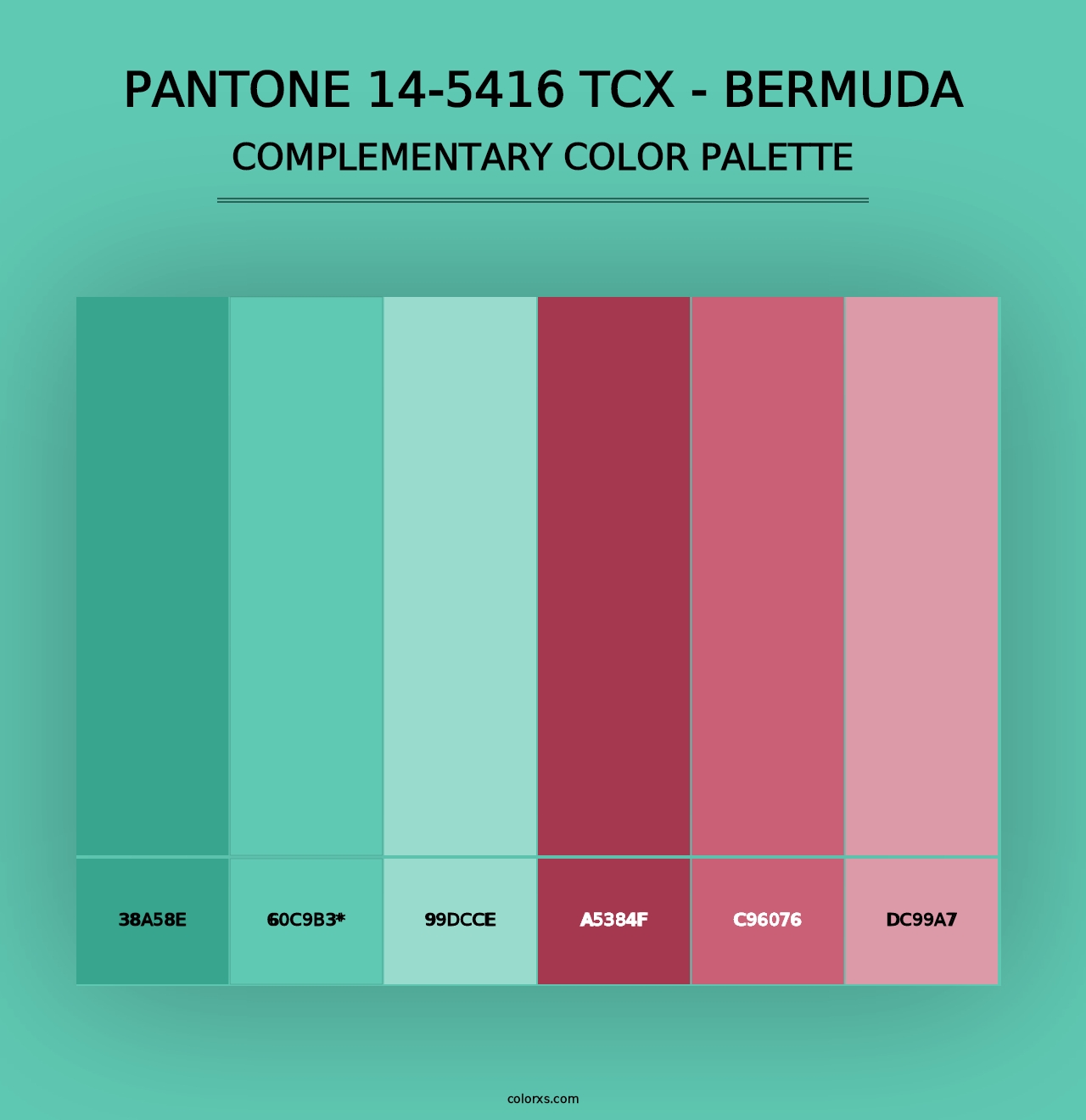 PANTONE 14-5416 TCX - Bermuda - Complementary Color Palette