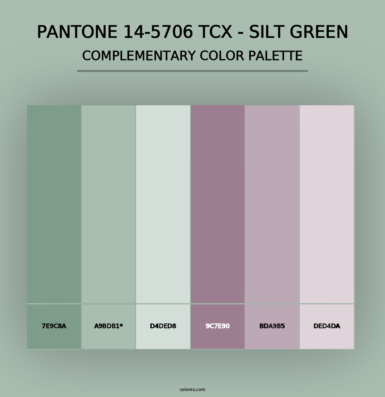 PANTONE 14-5706 TCX - Silt Green - Complementary Color Palette