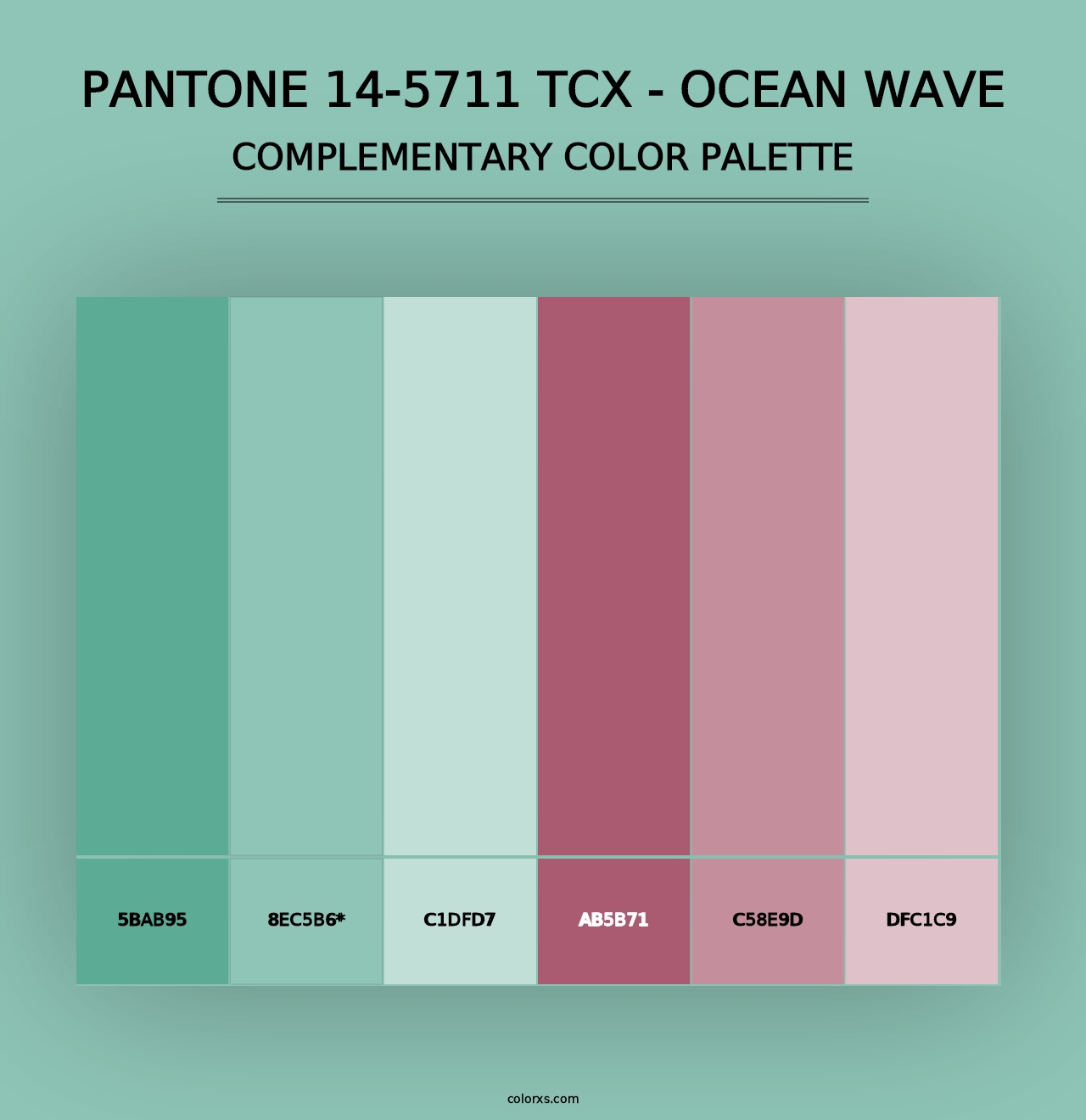 PANTONE 14-5711 TCX - Ocean Wave - Complementary Color Palette