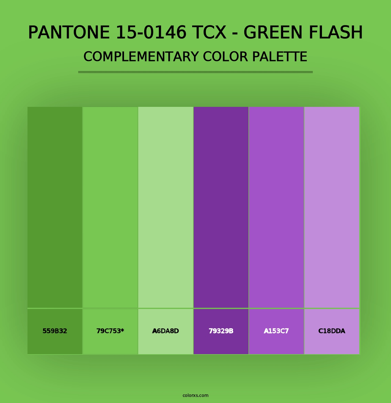 PANTONE 15-0146 TCX - Green Flash - Complementary Color Palette