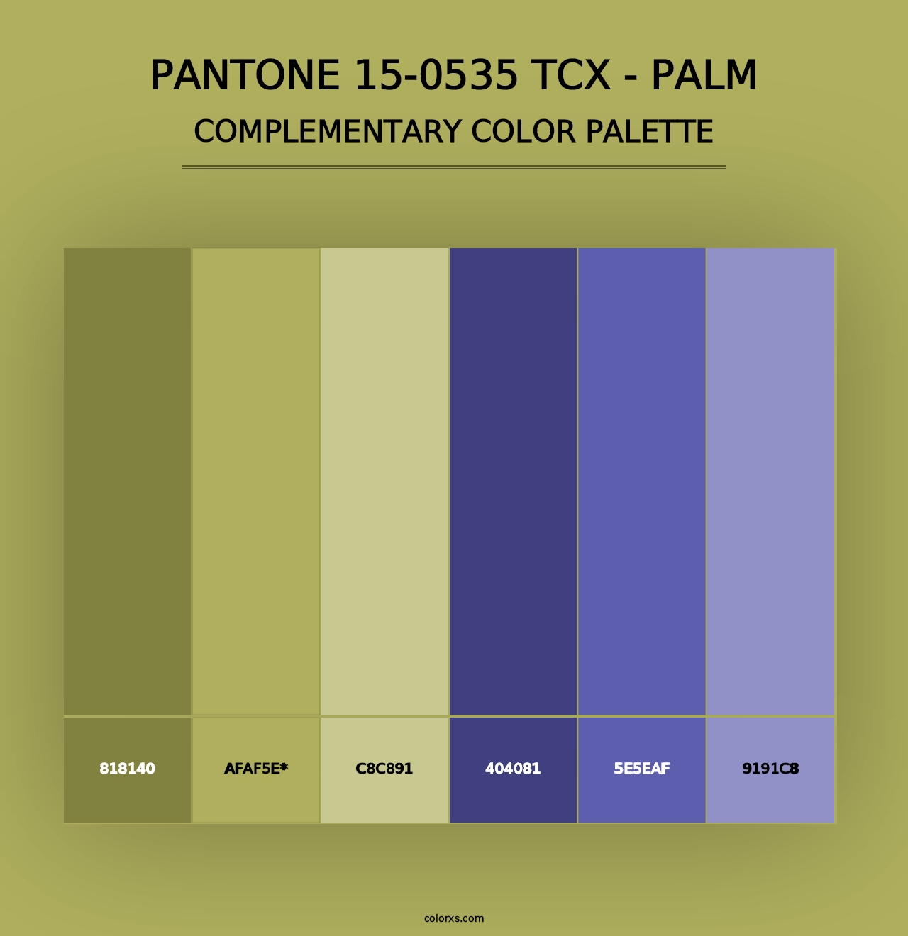 PANTONE 15-0535 TCX - Palm - Complementary Color Palette