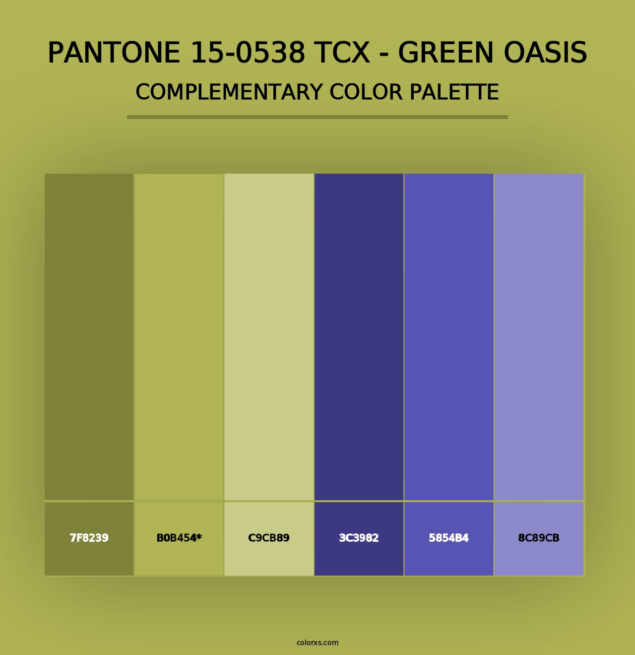 PANTONE 15-0538 TCX - Green Oasis - Complementary Color Palette