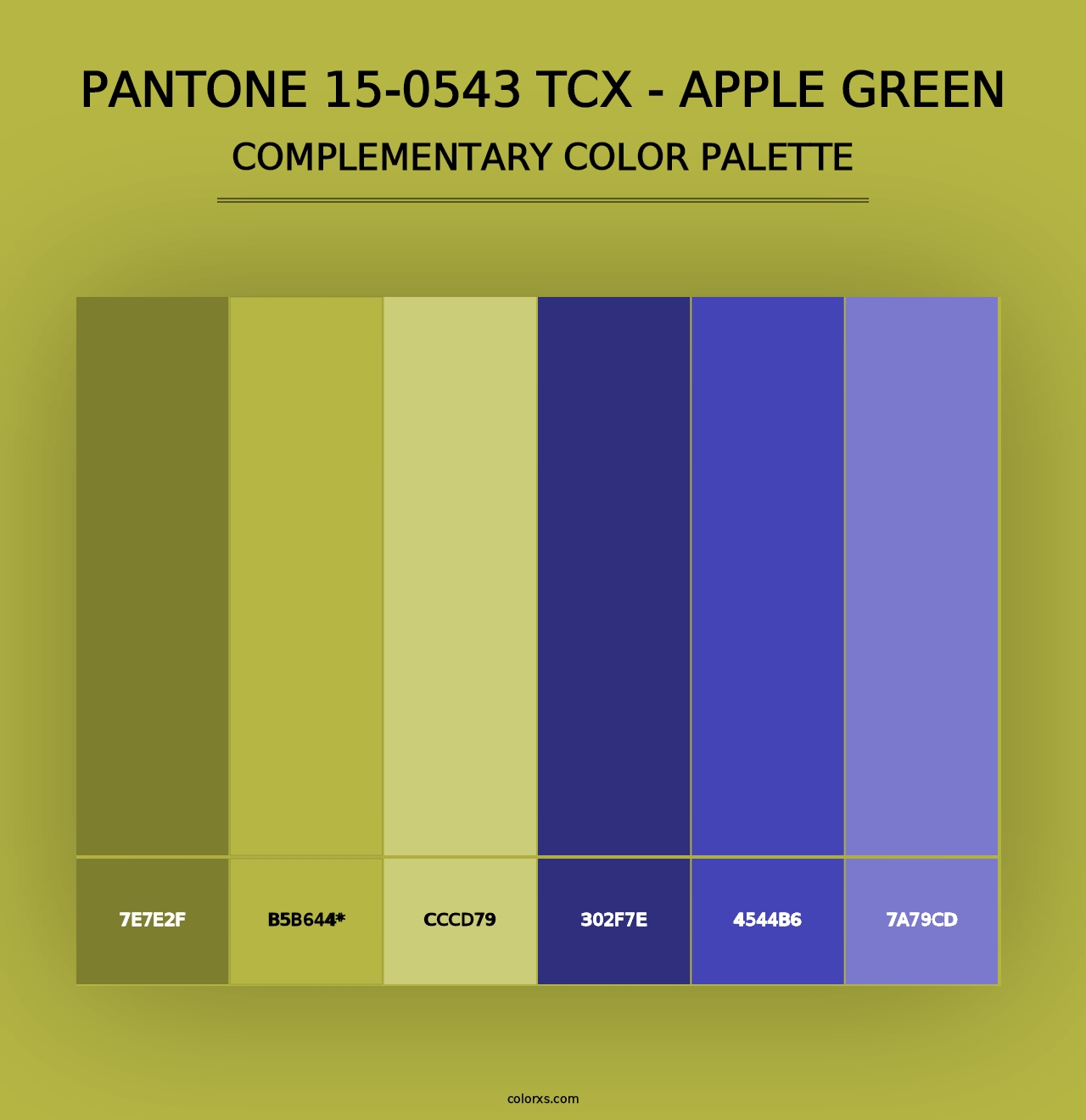 PANTONE 15-0543 TCX - Apple Green - Complementary Color Palette