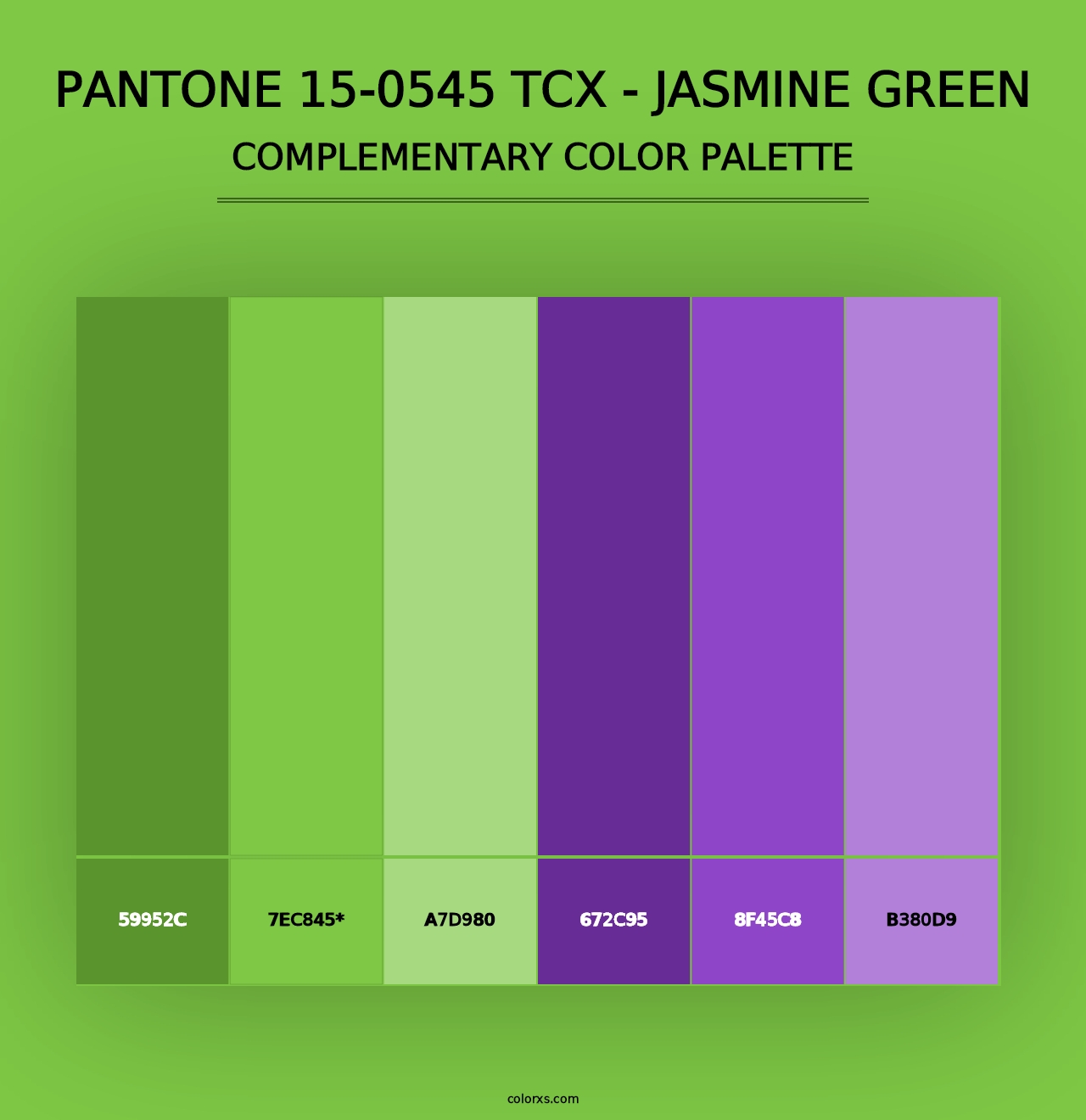 PANTONE 15-0545 TCX - Jasmine Green - Complementary Color Palette