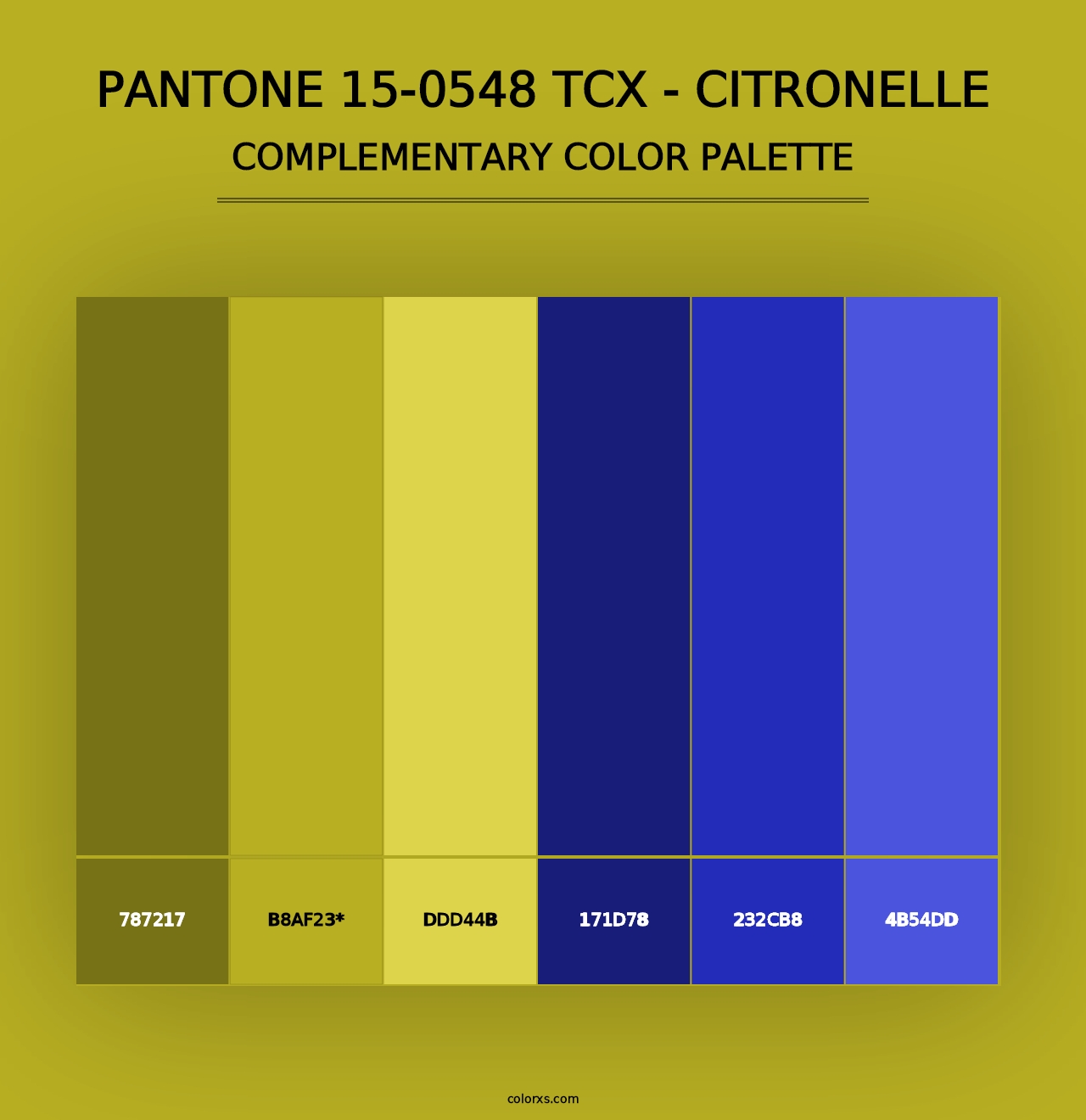 PANTONE 15-0548 TCX - Citronelle - Complementary Color Palette