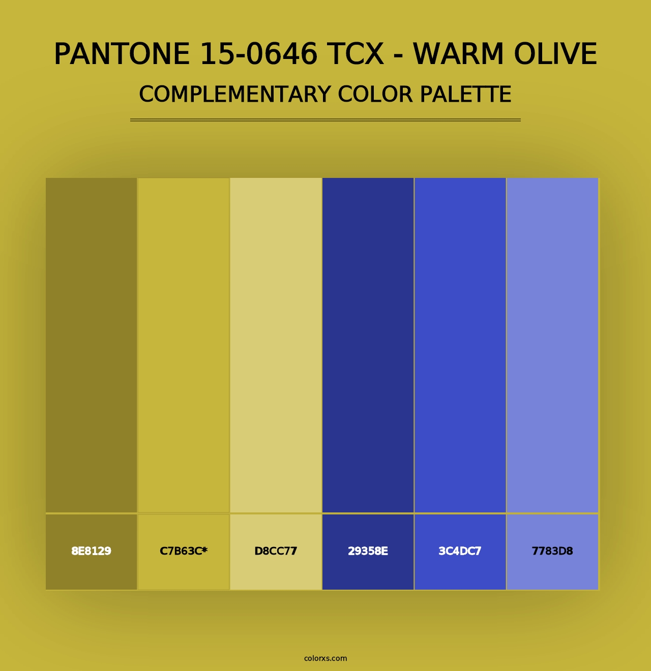 PANTONE 15-0646 TCX - Warm Olive - Complementary Color Palette