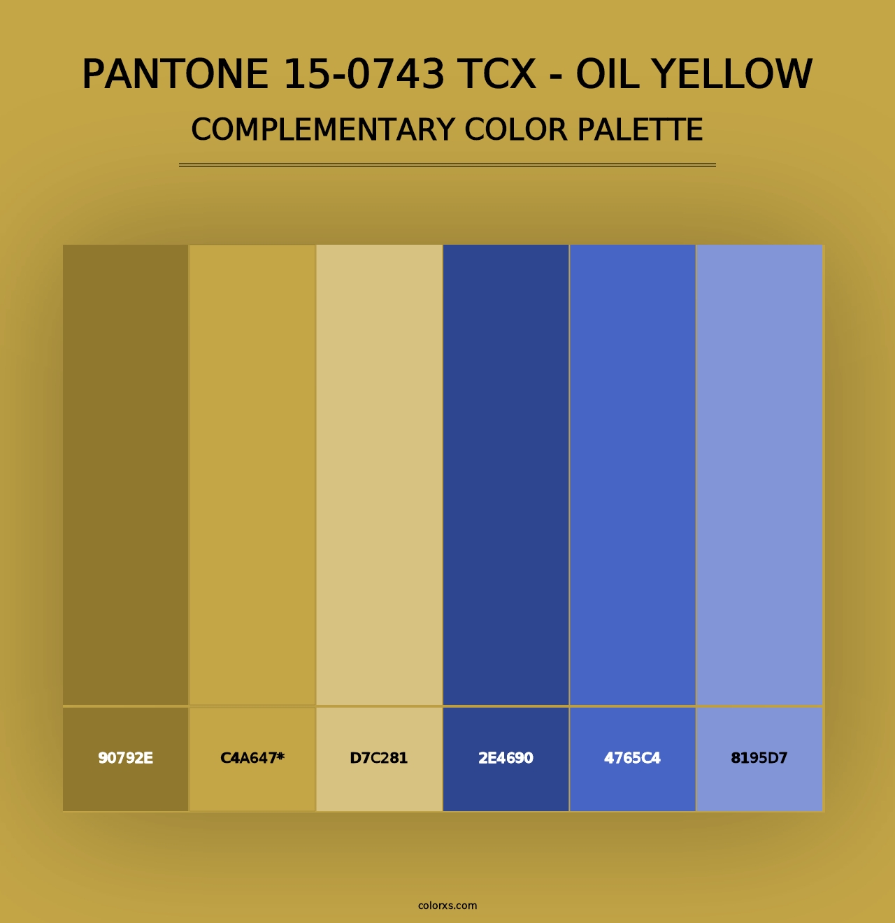 PANTONE 15-0743 TCX - Oil Yellow - Complementary Color Palette