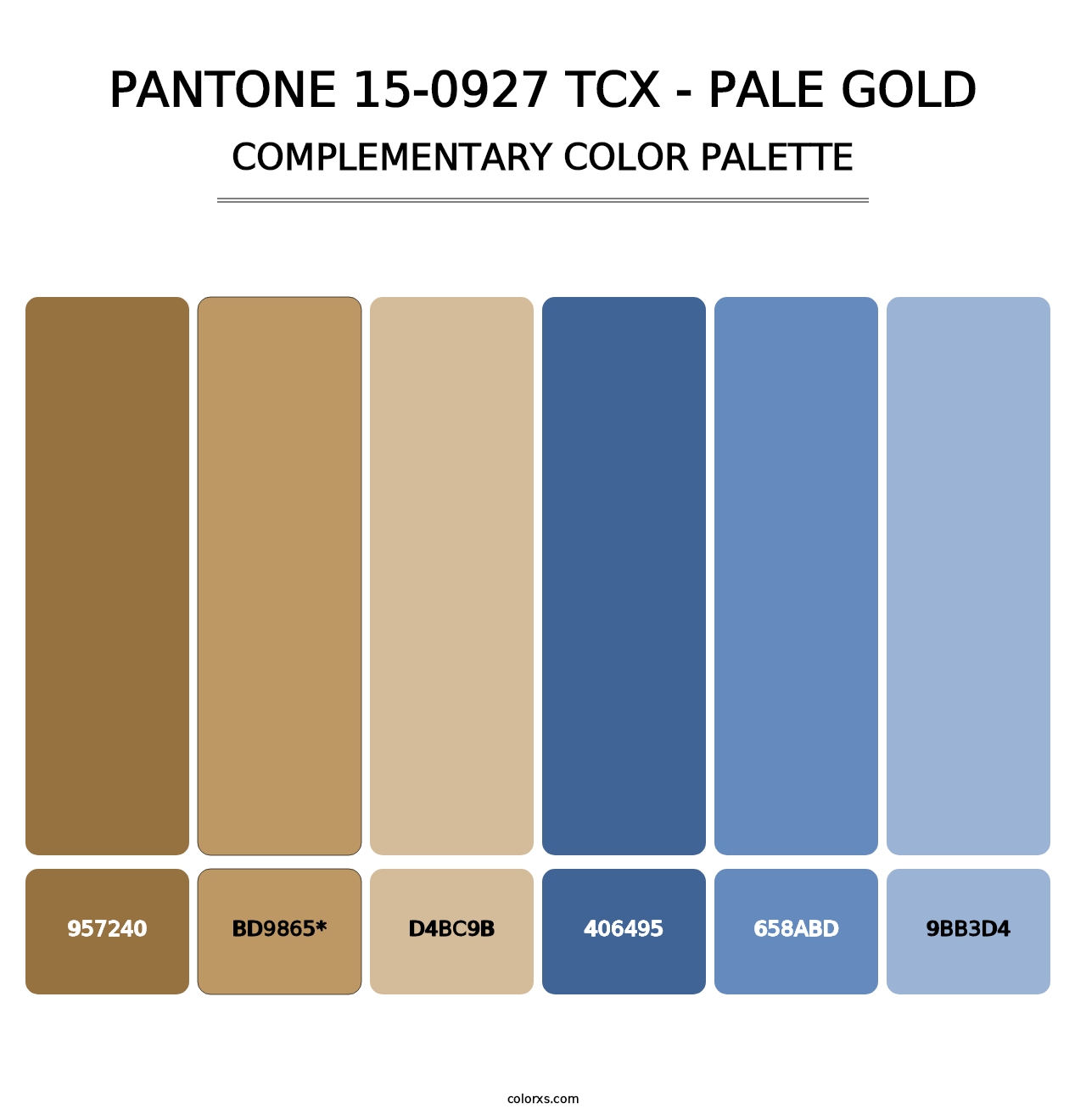 PANTONE 15-0927 TCX - Pale Gold - Complementary Color Palette