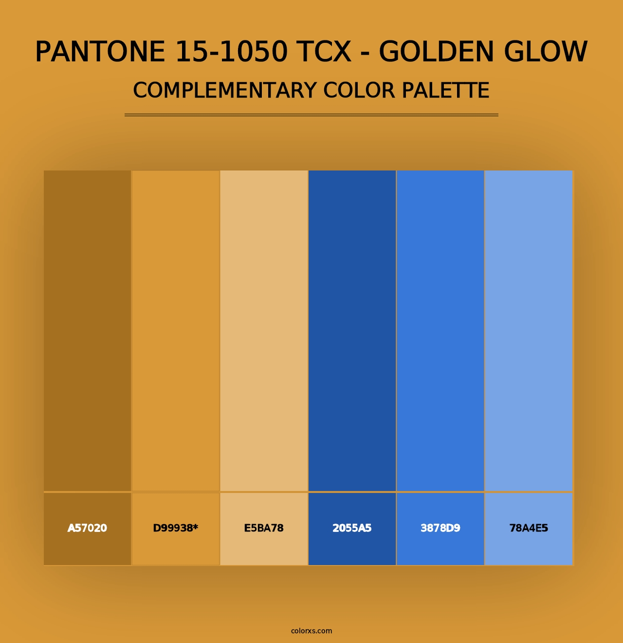 PANTONE 15-1050 TCX - Golden Glow - Complementary Color Palette