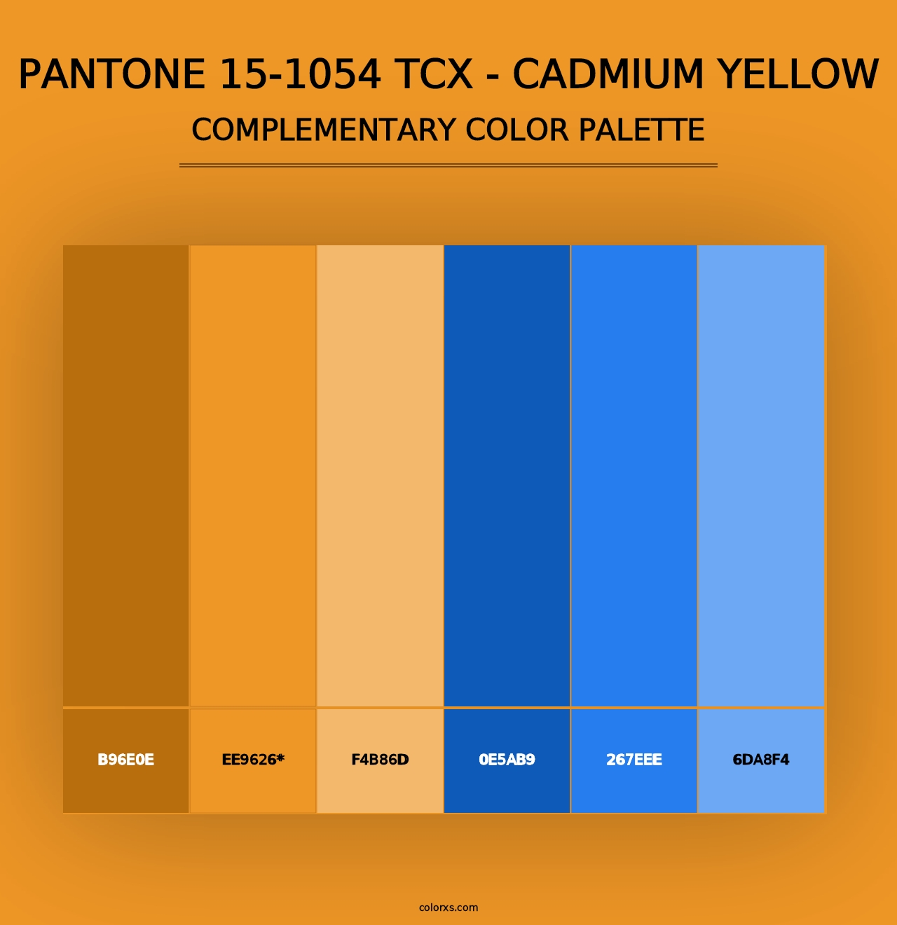 PANTONE 15-1054 TCX - Cadmium Yellow - Complementary Color Palette