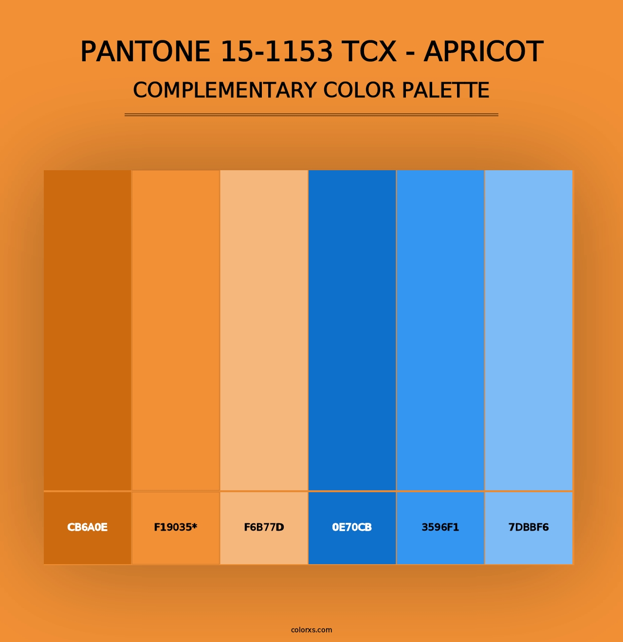 PANTONE 15-1153 TCX - Apricot - Complementary Color Palette