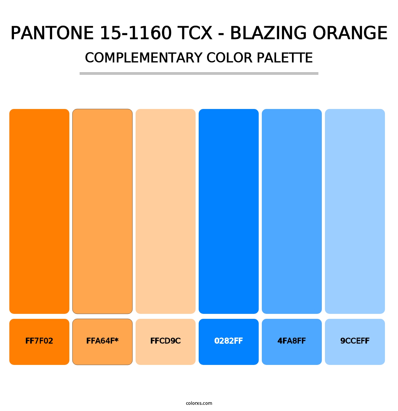 PANTONE 15-1160 TCX - Blazing Orange - Complementary Color Palette