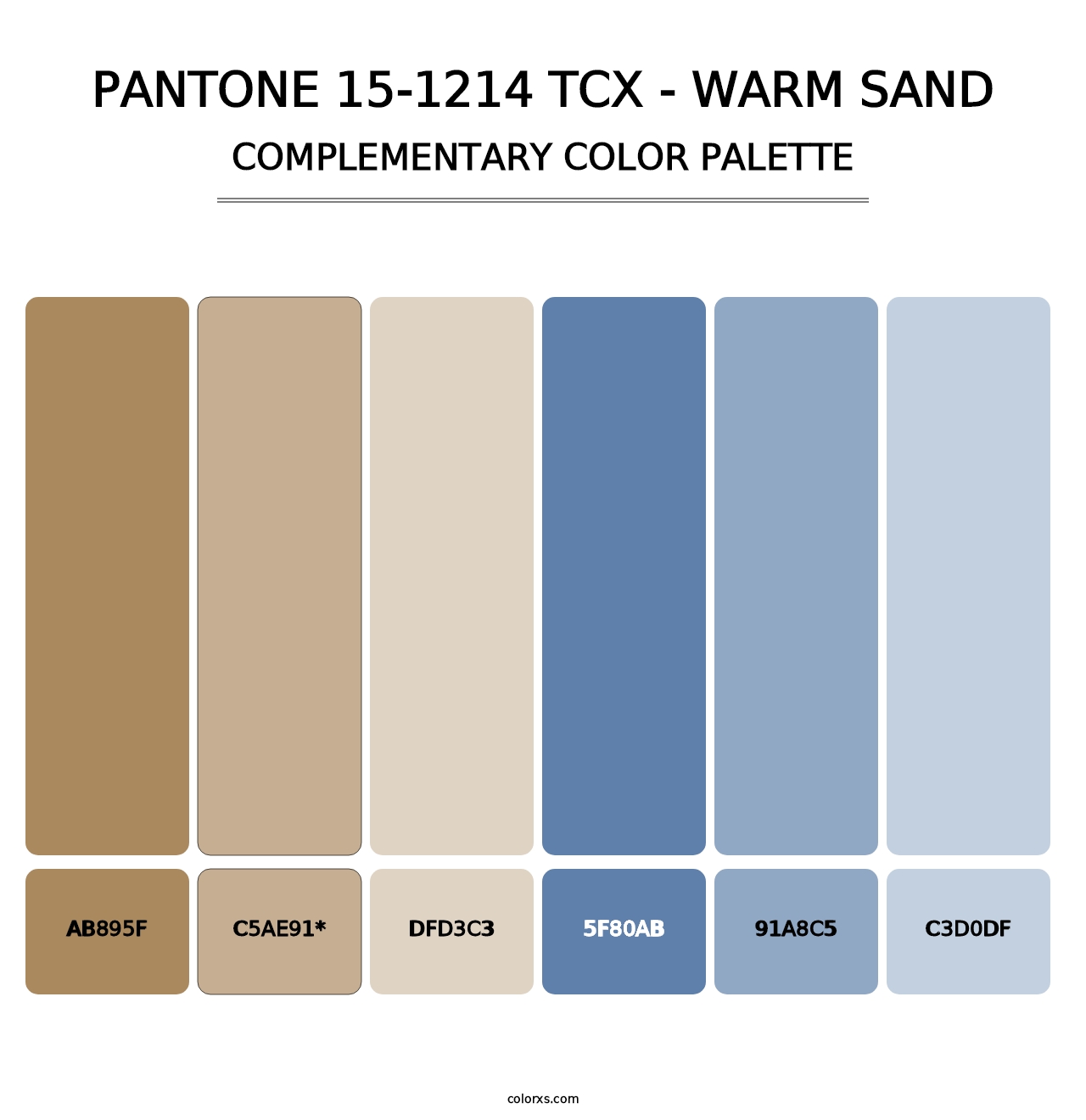 PANTONE 15-1214 TCX - Warm Sand - Complementary Color Palette