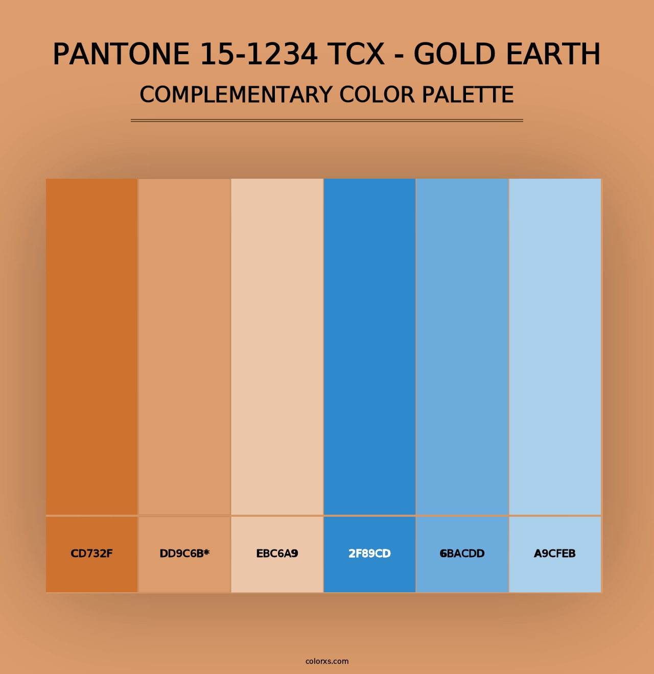 PANTONE 15-1234 TCX - Gold Earth - Complementary Color Palette