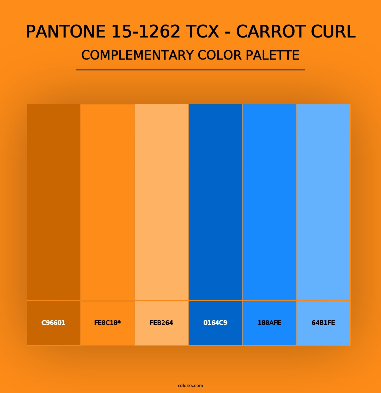 PANTONE 15-1262 TCX - Carrot Curl - Complementary Color Palette