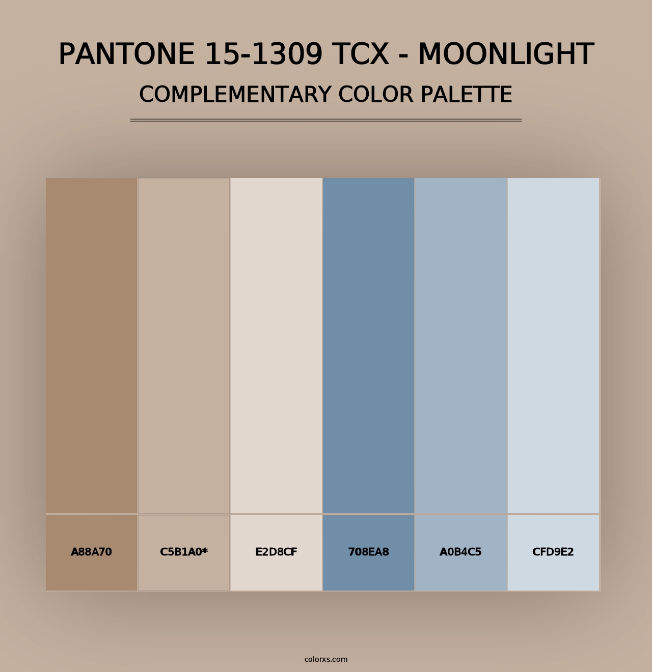 PANTONE 15-1309 TCX - Moonlight - Complementary Color Palette