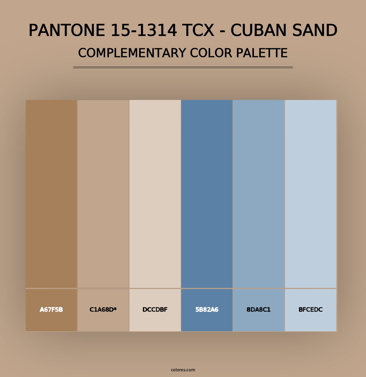 PANTONE 15-1314 TCX - Cuban Sand - Complementary Color Palette