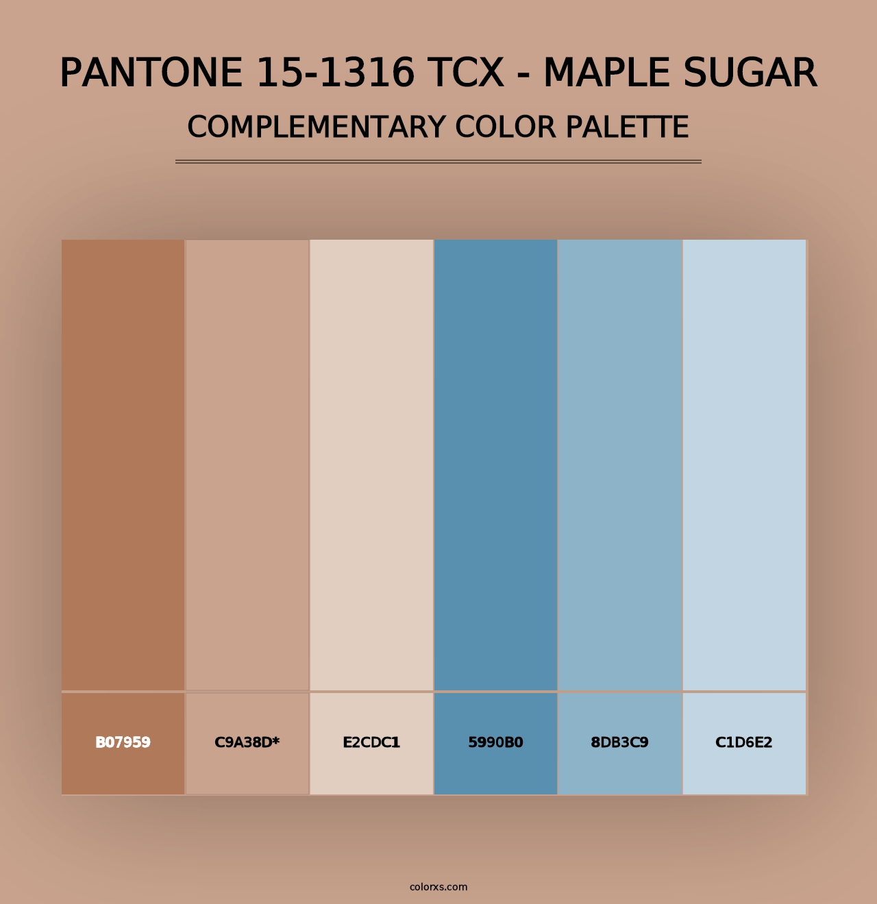 PANTONE 15-1316 TCX - Maple Sugar - Complementary Color Palette