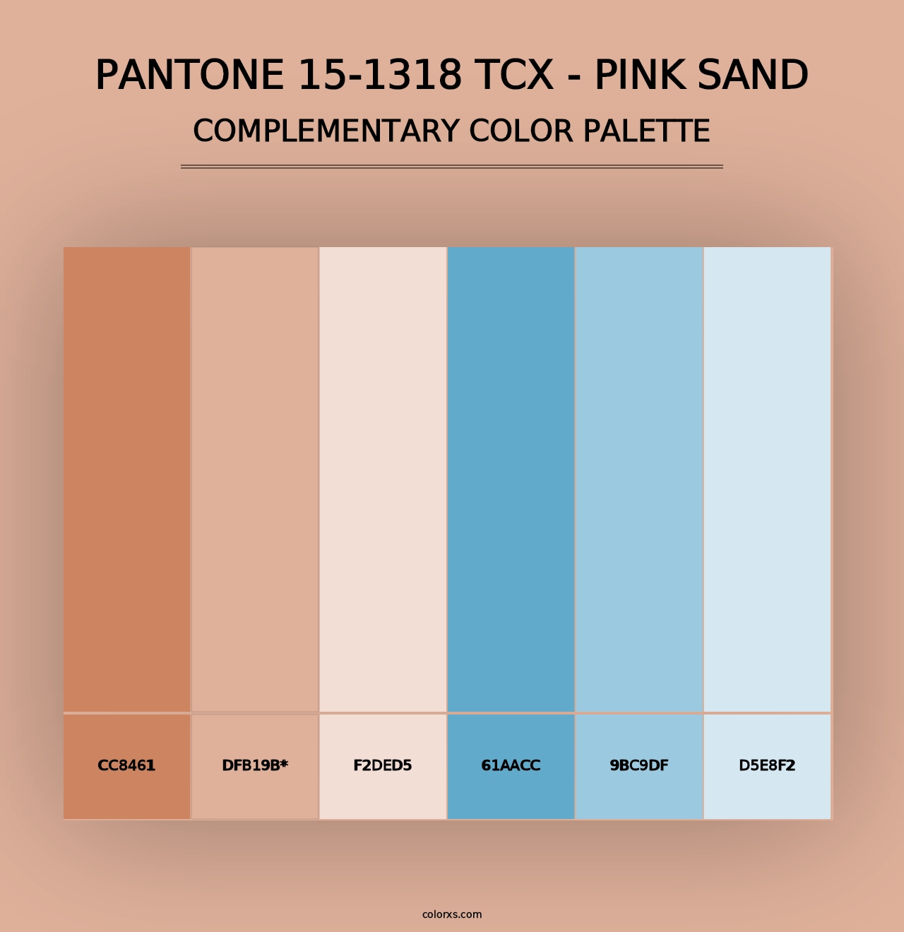 PANTONE 15-1318 TCX - Pink Sand - Complementary Color Palette