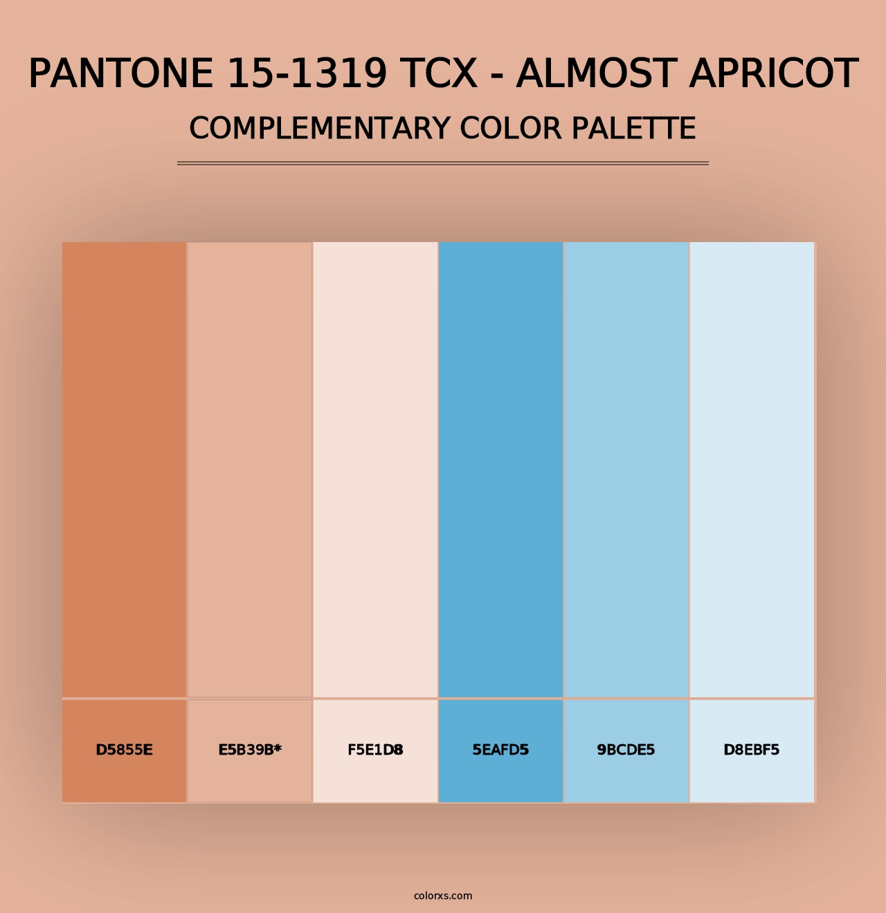 PANTONE 15-1319 TCX - Almost Apricot - Complementary Color Palette