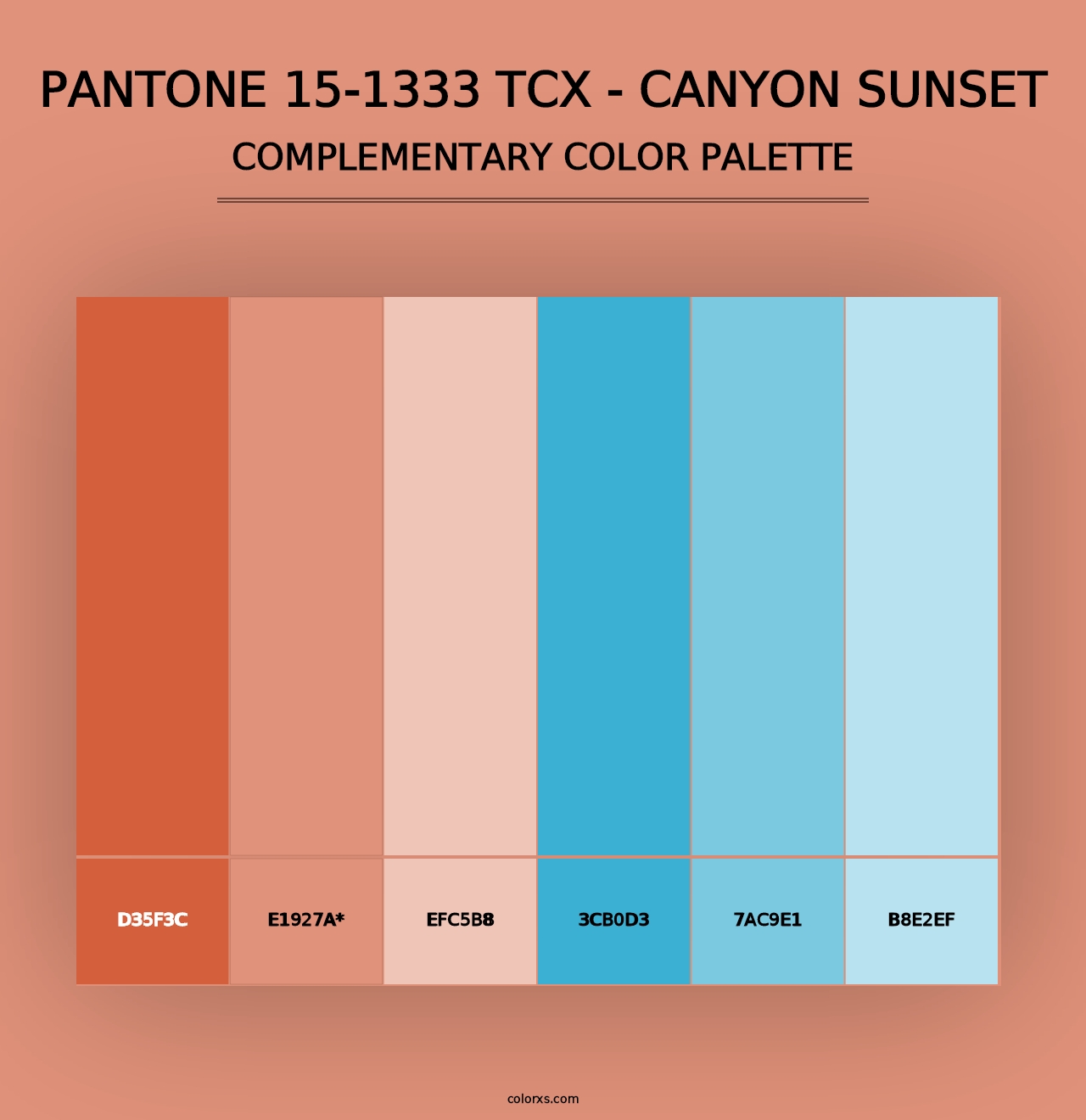 PANTONE 15-1333 TCX - Canyon Sunset - Complementary Color Palette