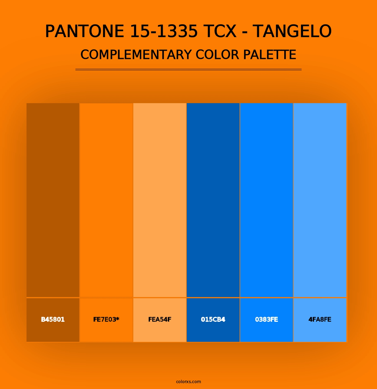 PANTONE 15-1335 TCX - Tangelo - Complementary Color Palette