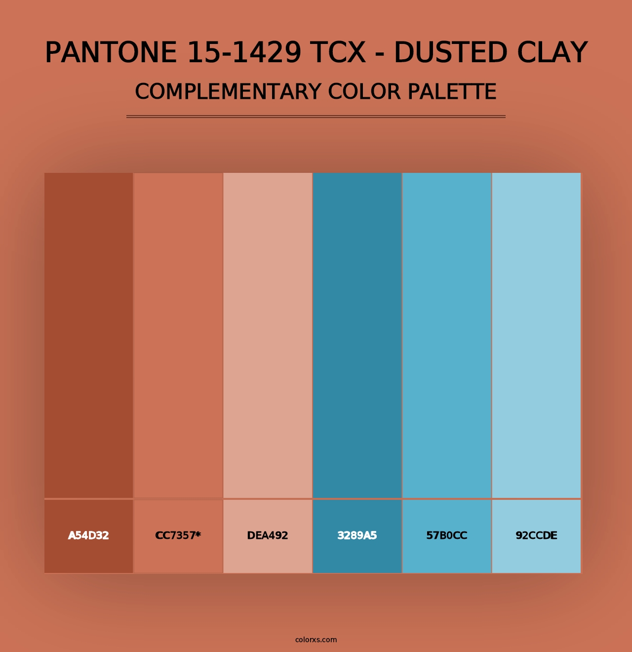 PANTONE 15-1429 TCX - Dusted Clay - Complementary Color Palette