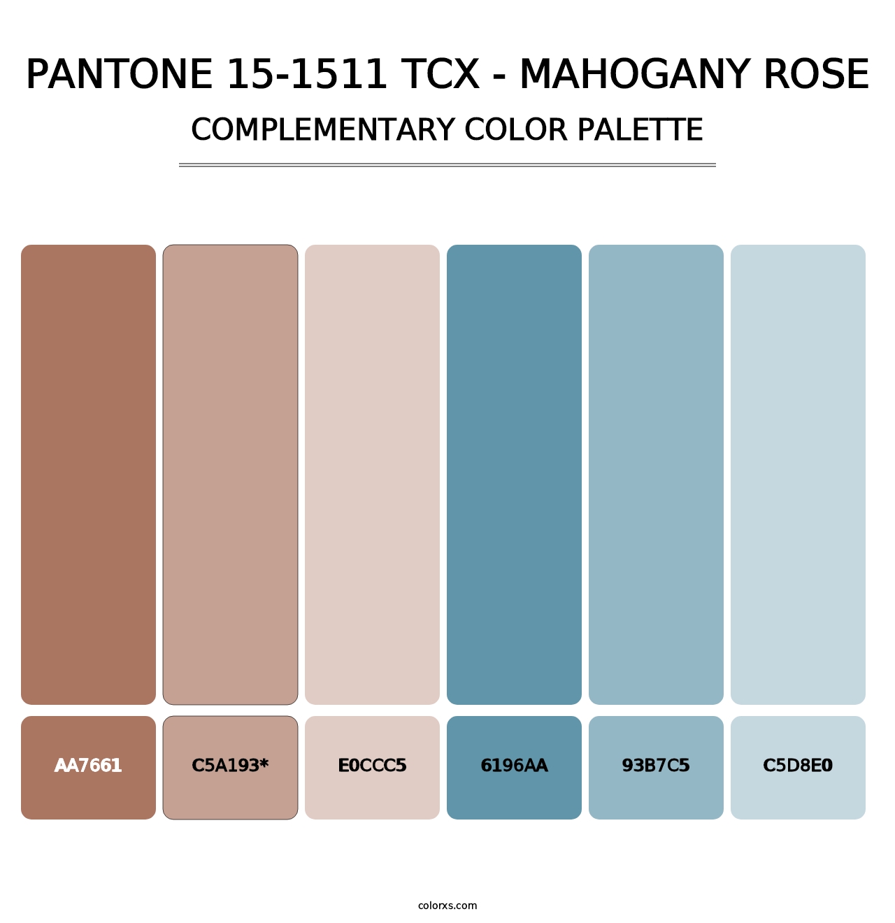 PANTONE 15-1511 TCX - Mahogany Rose - Complementary Color Palette