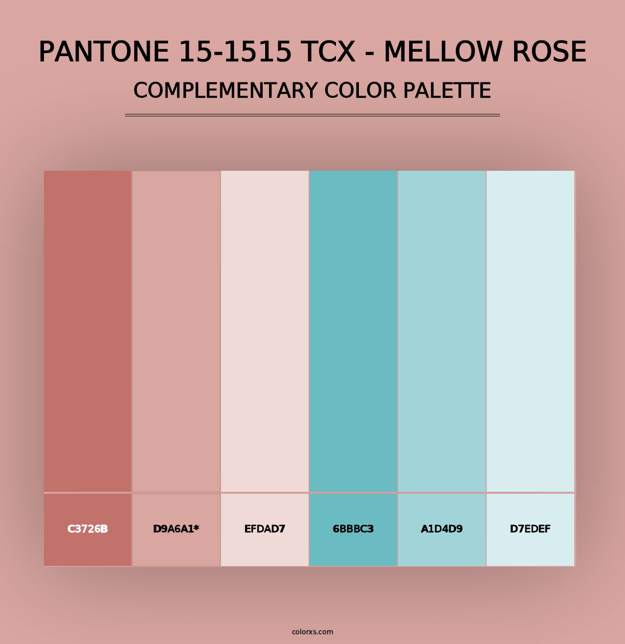 PANTONE 15-1515 TCX - Mellow Rose - Complementary Color Palette